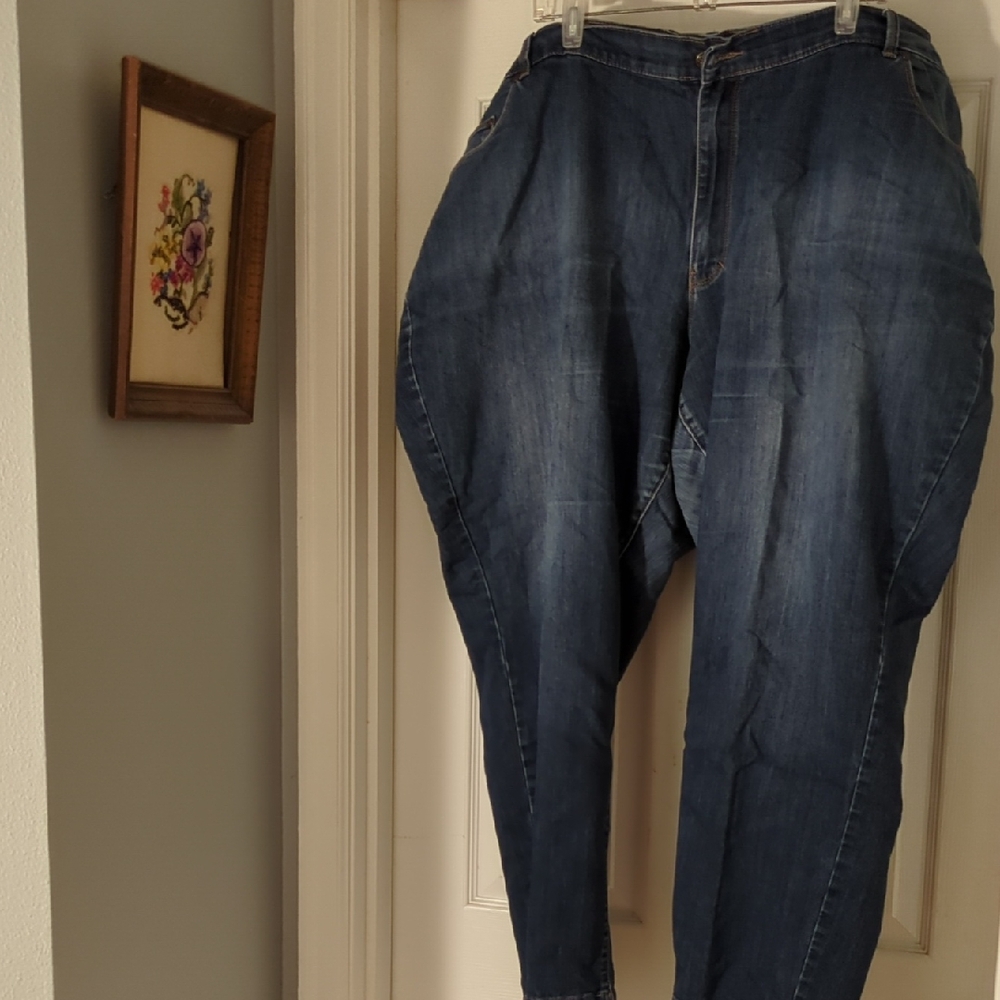 Catherines Right Fit Moderate Curvy Dark Blue Jeans